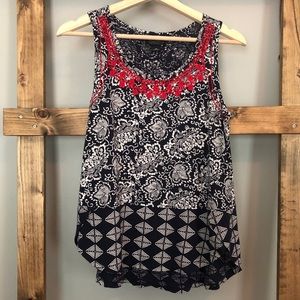 Lucky Brand | Mixed Pattern Peasant Tank Top